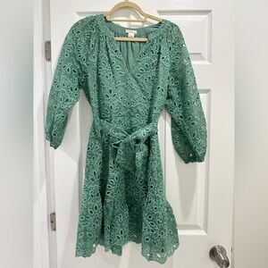 Shoshanna Green Long Sleeve Dress